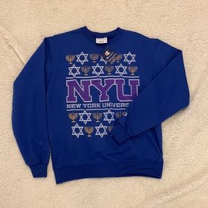 Blue Champion NYU Hanukkah Crewneck Chanukah